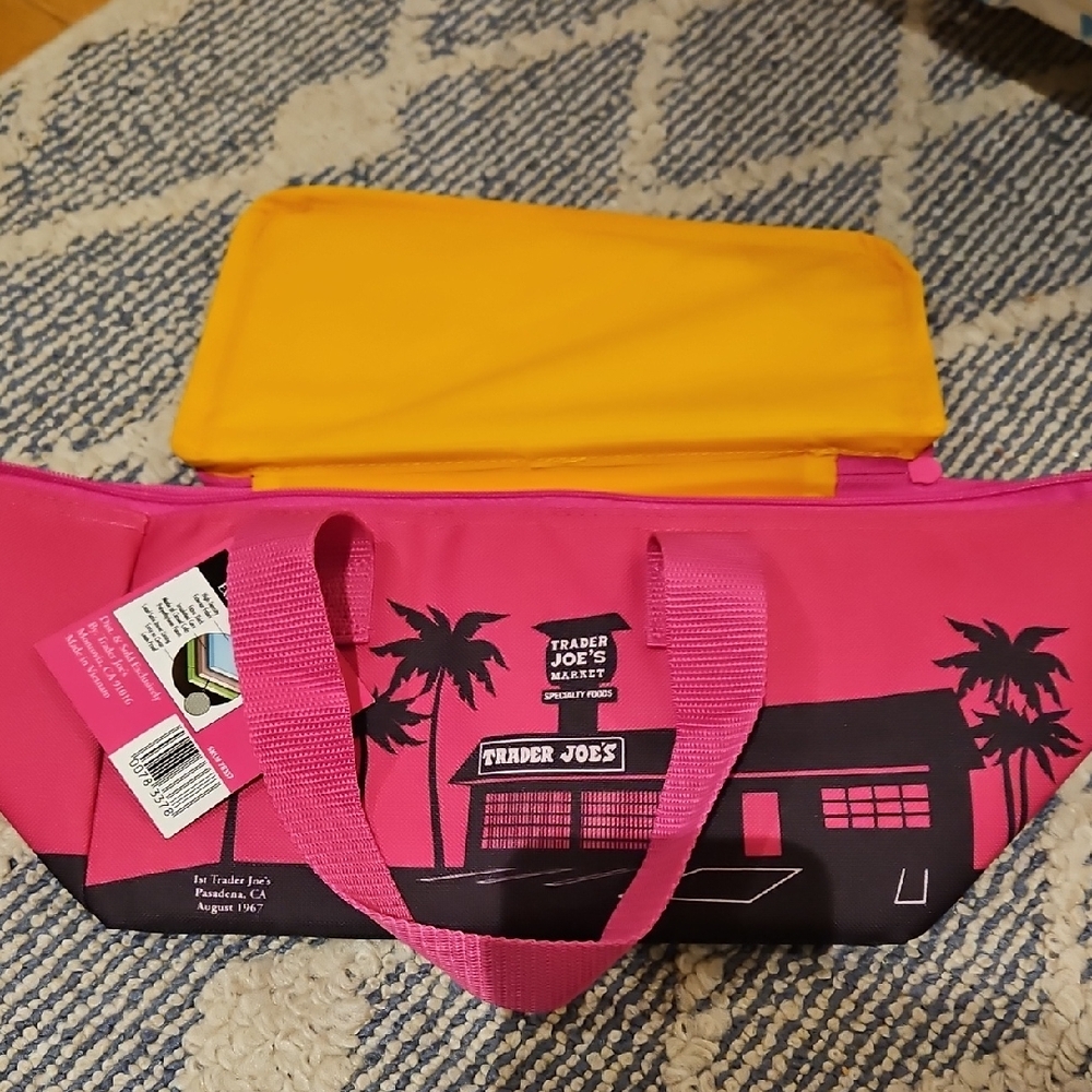 Trader Joe's Pink and Yellow Insulated Mini Bag